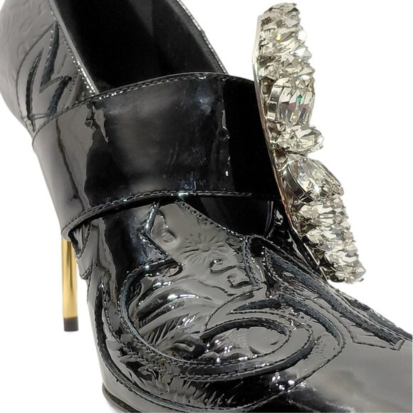 Balmain Clara Western Crystal-Embellished 95mm Womens Black Pumps -US 6- (0570) - Picture 10 of 16